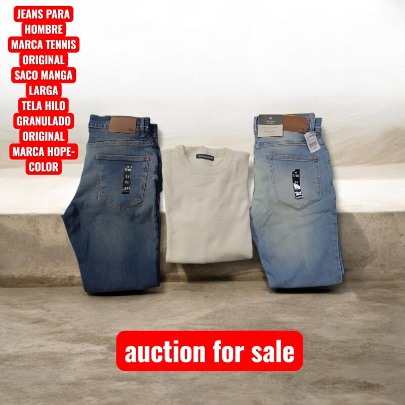 REAMATE TRES PRENDAS /DOS JEANS MARCA TENNIS PARA HOMBRE +SACO MANGA LARGA MARCA HOPE-COLOR